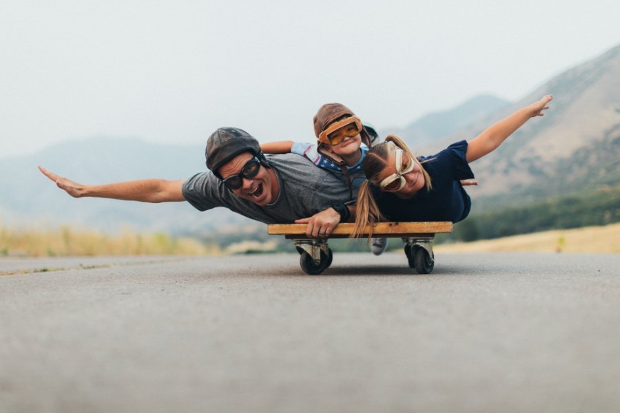 dad on skateboard, kids skating, parenting