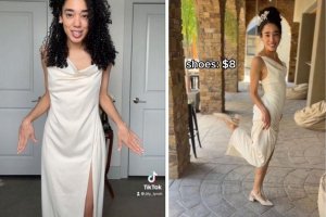 wedding, wedding dress, thrifting, thrift finds, under five dollars