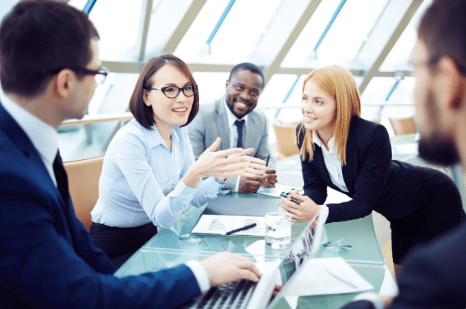 conversation, business talks, business meeting, teams, corporate people, woman talking