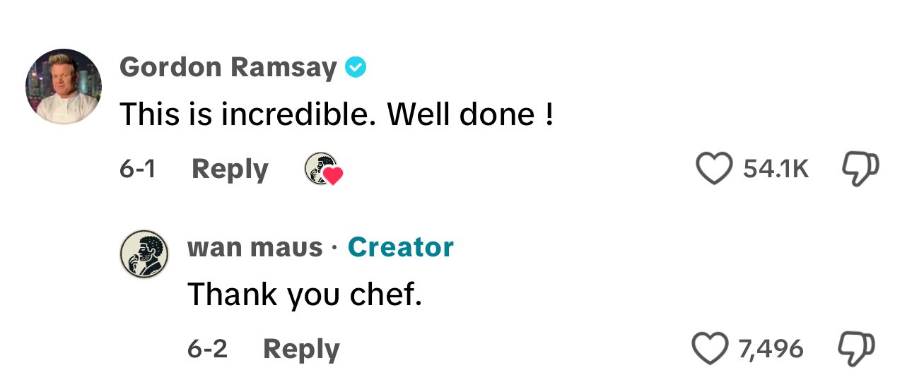 screenshot, tiktok. chef, gordon ramsay