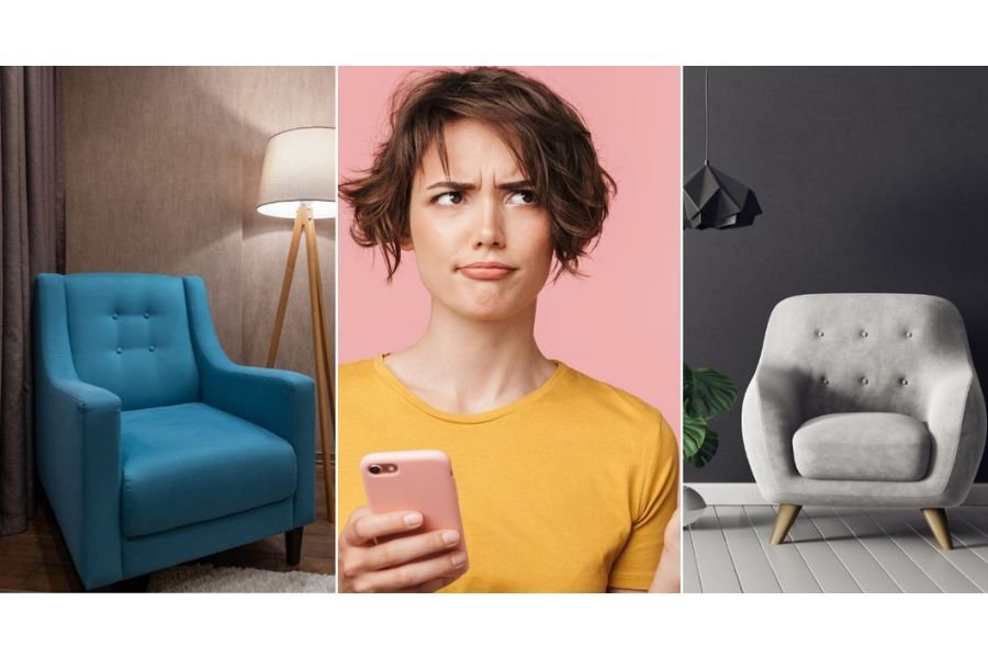 blue chair tiktok, blue char gray chair tiktok, facebook marketplace, chair for sale, optical illusion, colorblindness, colorblind test