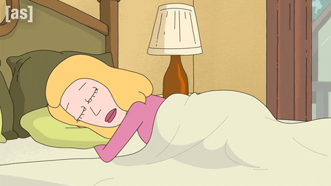 Bed, bedside, Rick and Morty, sleeping, side of the bed