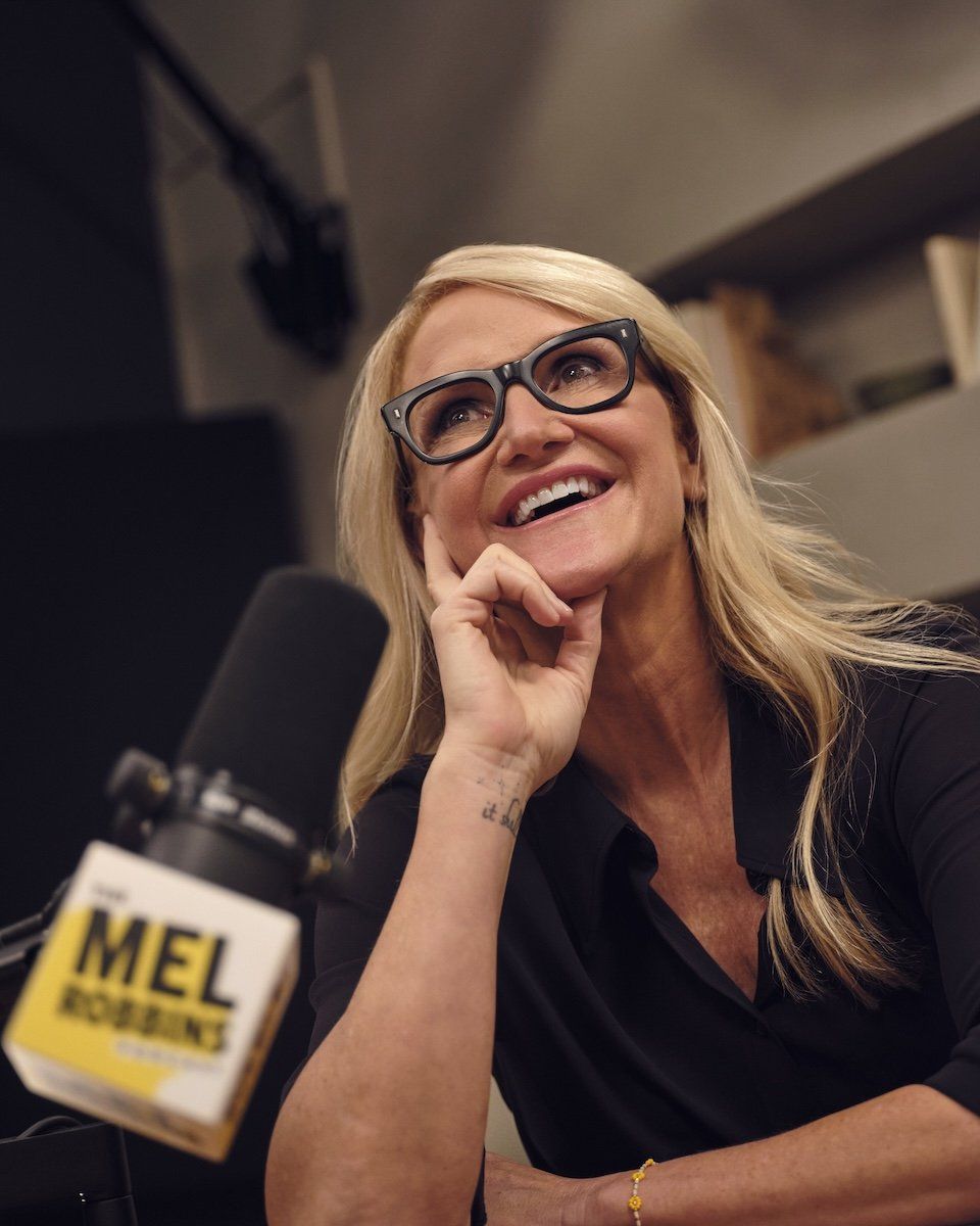 mel robbins, motivation expert, mel robbins podcast, let them theory, microphone
