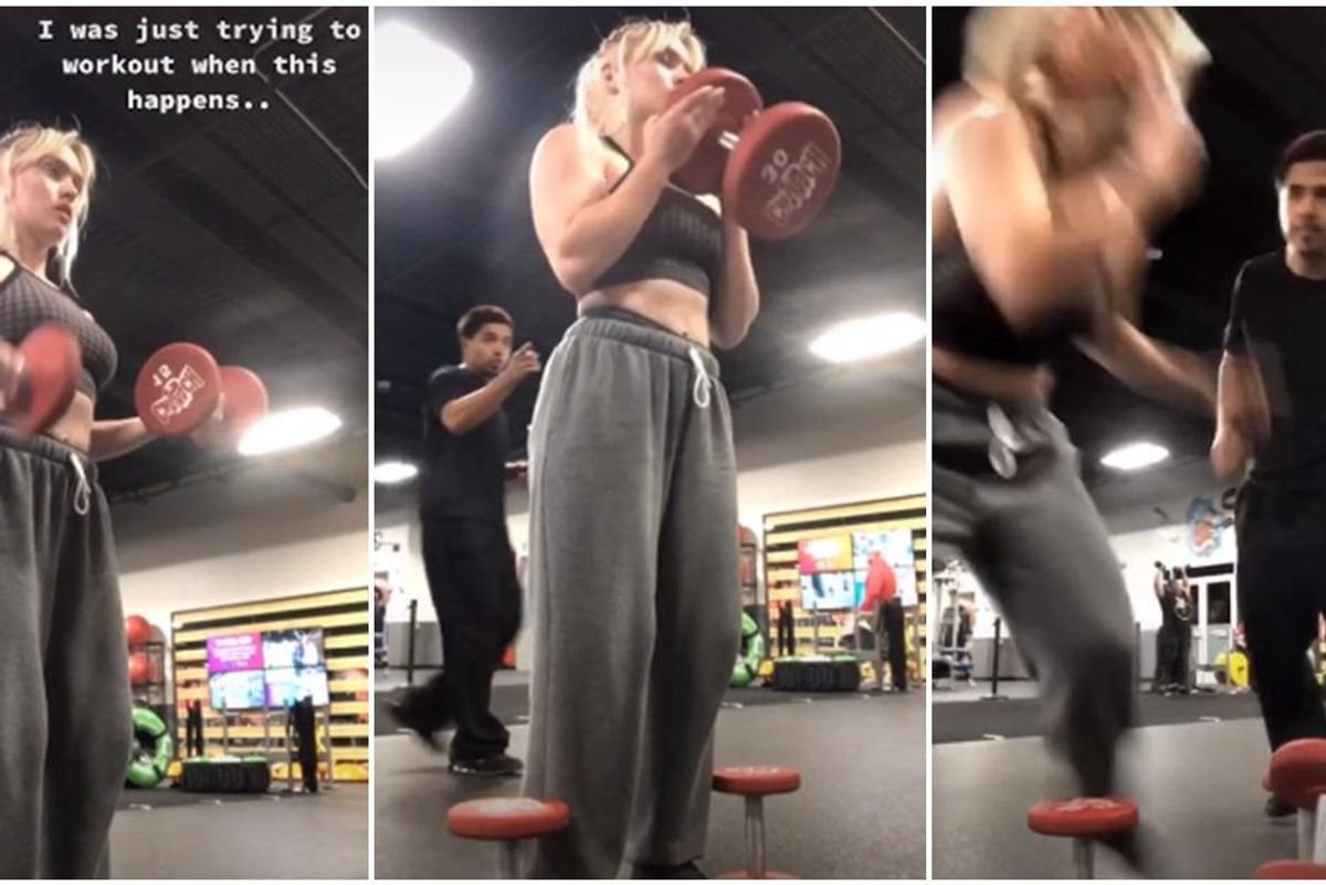 Dramatic video shows a woman confronting a harasser at the gym
