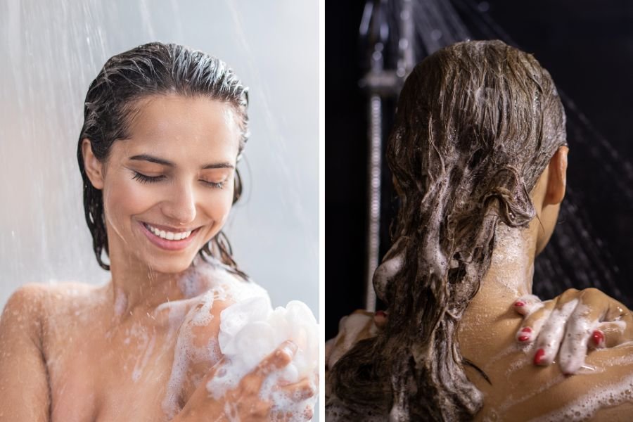 shower, morning shower, showering at night, when should you take a shower