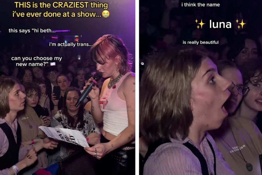 Singer honors trans fan by giving her a new name, and no one could contain their joy