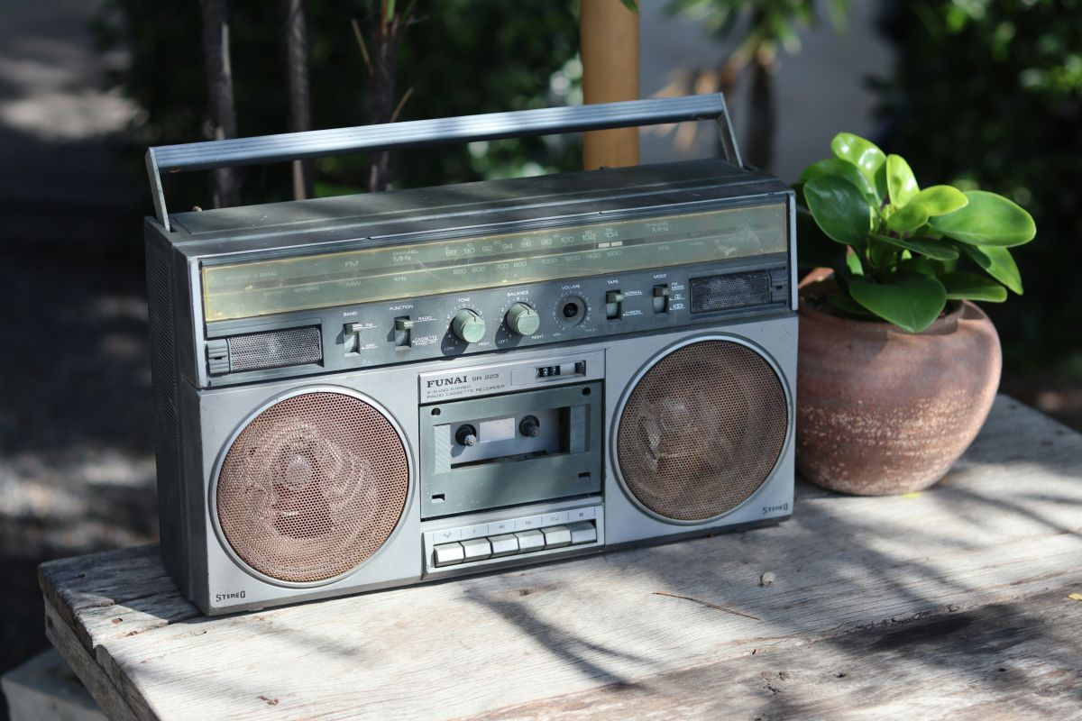 boombox, cassette tape, gen x, 80s tech, old tech