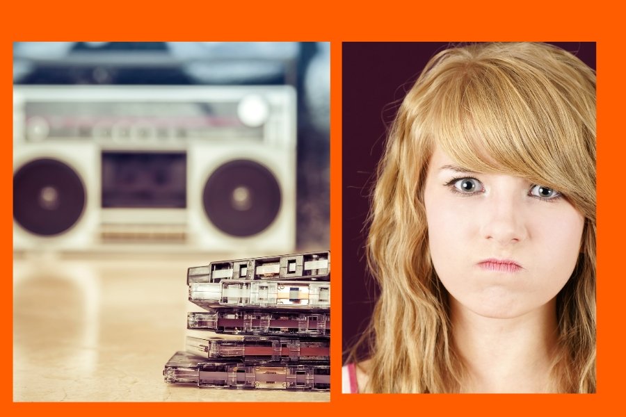 boombox, cassette tape, gen x, gen z, old tech