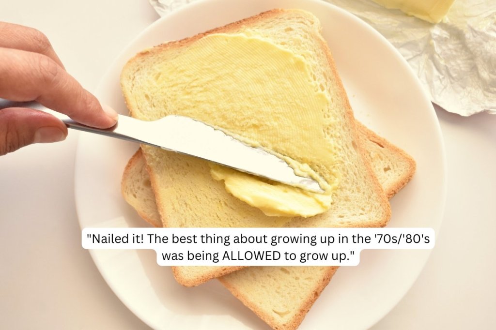 80s childhood, latchkey kids, butter sugar sandwiches