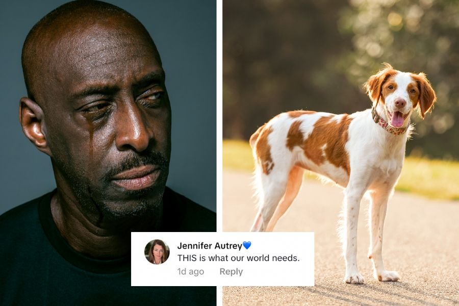 UPS driver breaks down into tears saying goodbye to dogs he's known for over 10 years