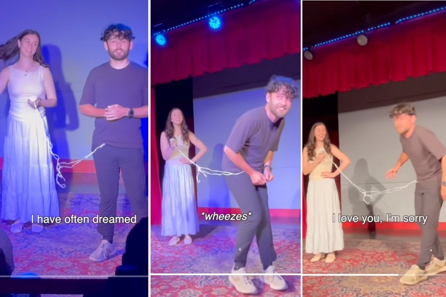 man using a period cramp simulator, uterine cramps, women's pain