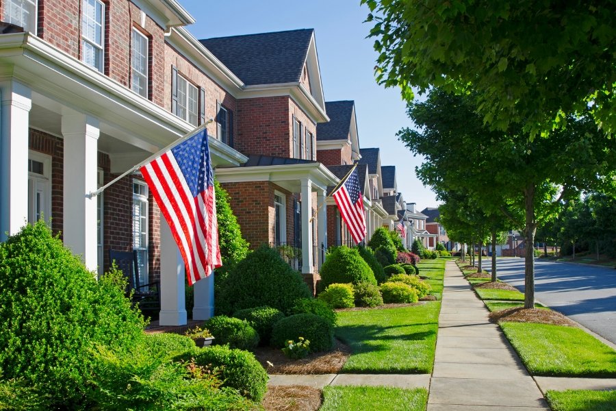walkable neighborhood, tree-lined street, sidewalks, urban, city, neighborhood