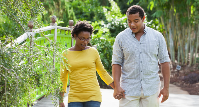 walk, couple holding hands, nice walk, couple talking, romantic walk