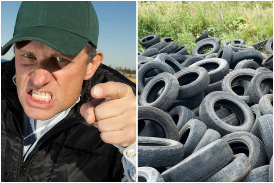 A British farmer caught someone dumping 421 tires on his land. His revenge was poetic justice.
