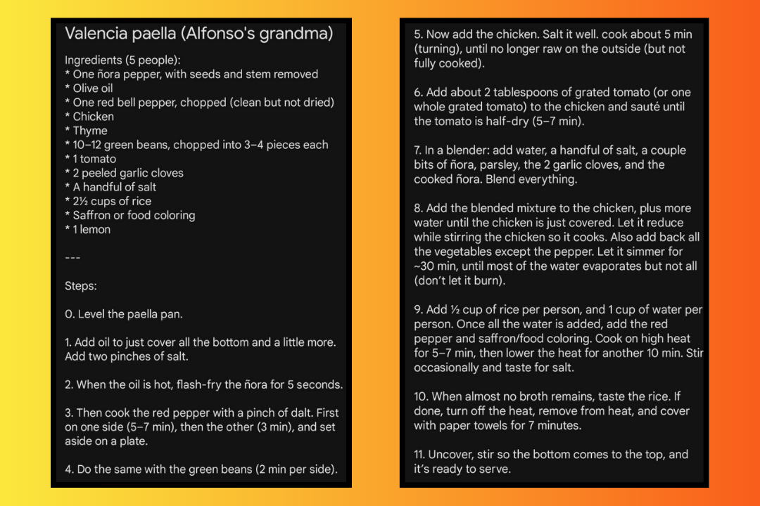 paella, app, grandma, recipe, emoji