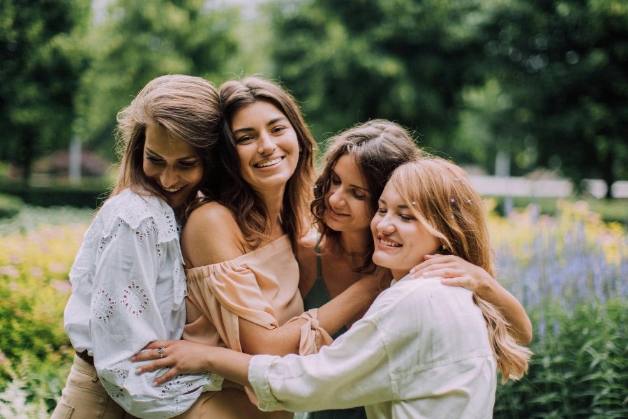four women, friendship, female relationships, womanhood