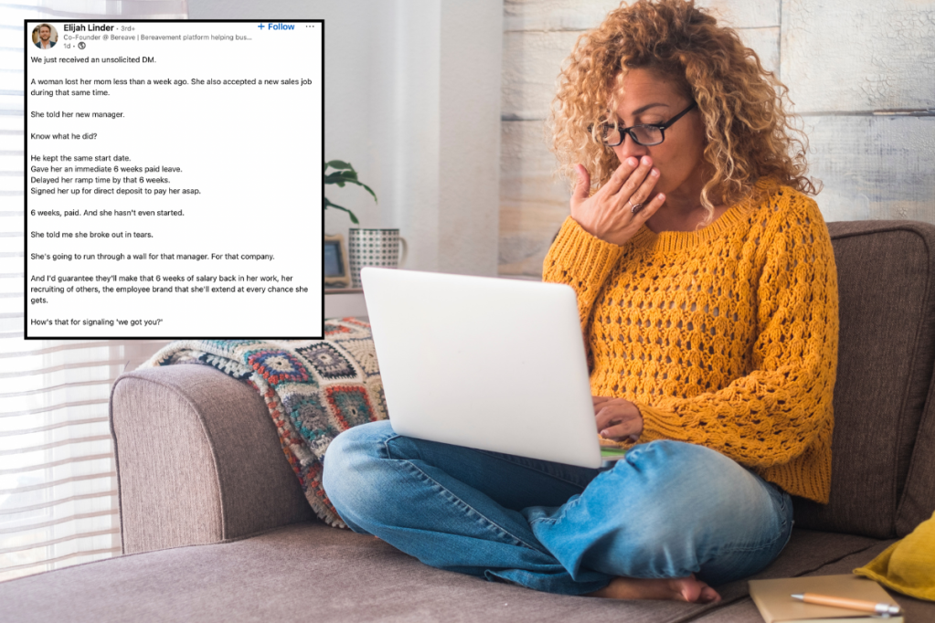 death, bereavement, grief, time off, paid leave, work, corporate policy, HR, heartwarming, kindness, good bosses