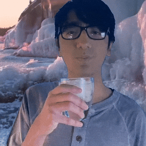 Man, ice-cold water, glass, ice water, water
