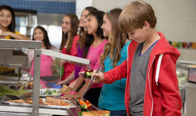 boy at lunch, school lunch, embarassed student, salad, middle-school boy, middle school girls