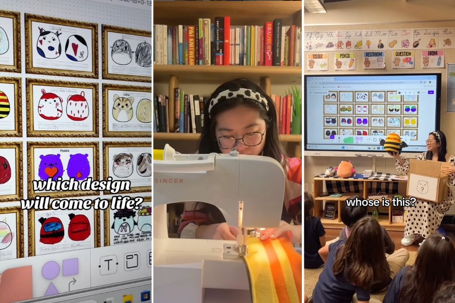 She asked her 3rd graders to design custom Squishmallows. Then she brought each one to life.