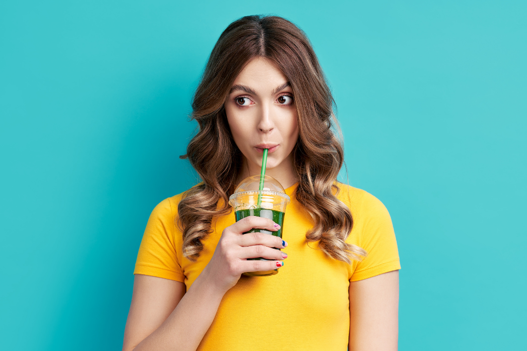 woman, mocktail, drinking, juice, non-alcoholic
