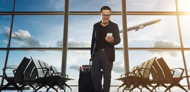 airport, airplane, happy man airport, luggage, flights, 