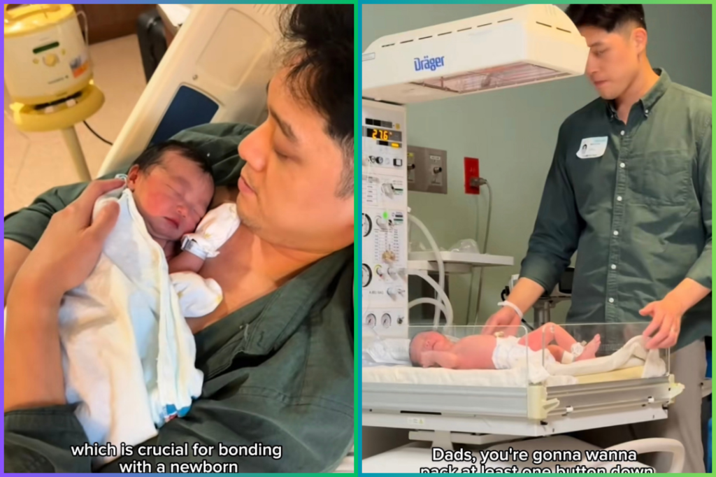 dad, newborn, hospital, mom, delivery