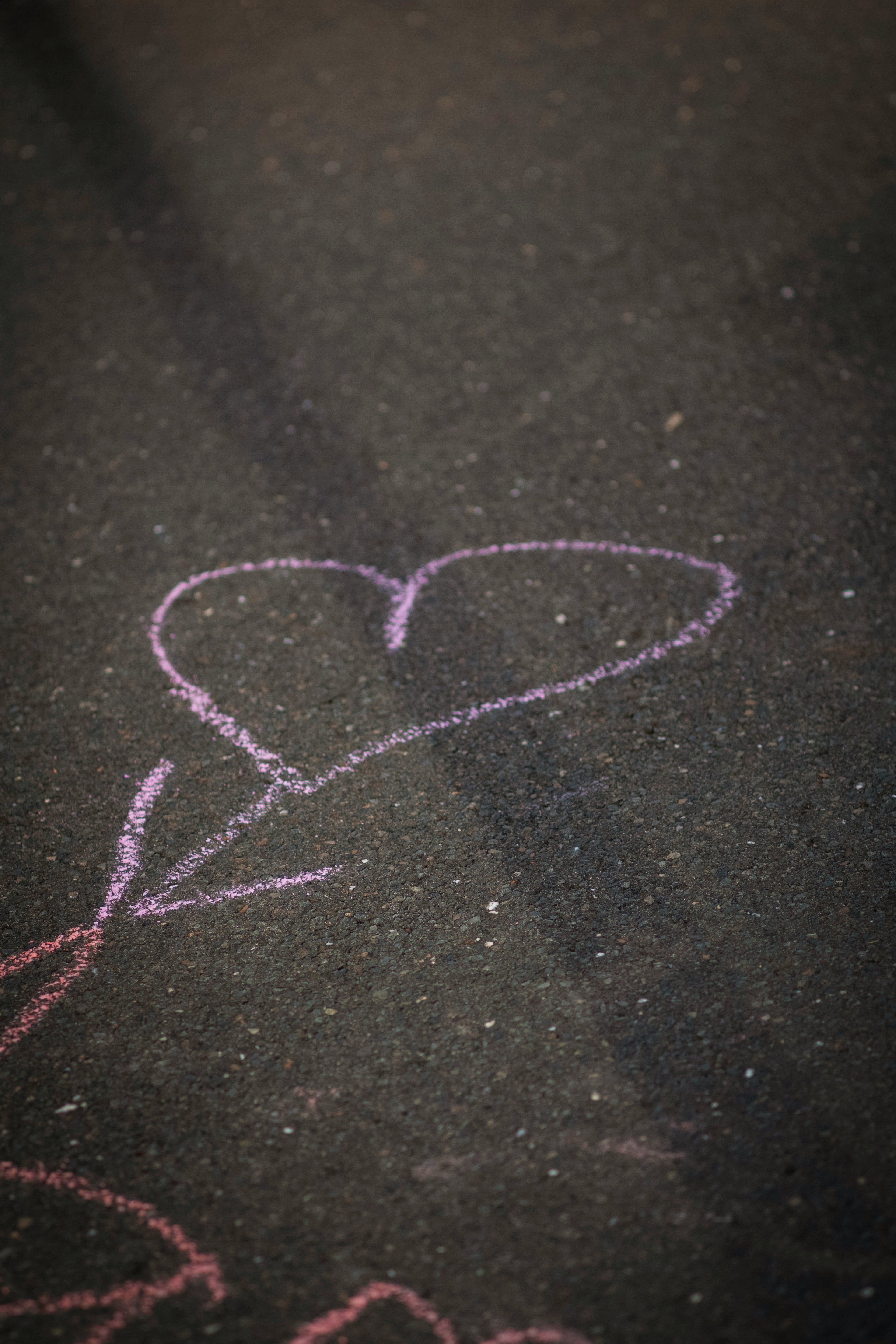 playground, chalk drawing, heart, kids, love