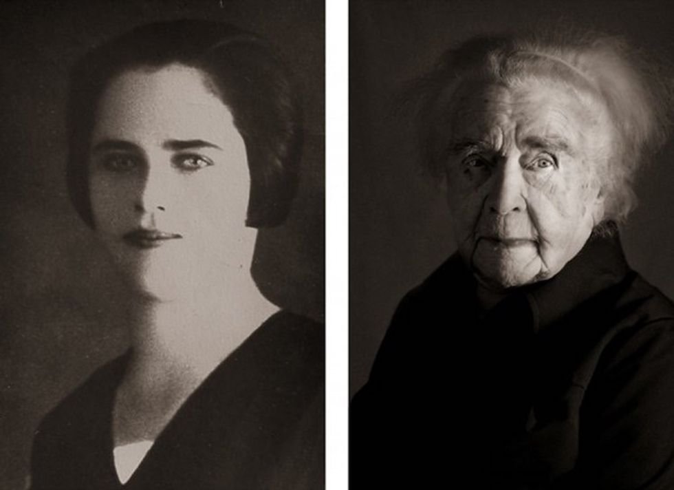 aging, photos, older people with their younger selves, aging process, 100 years old