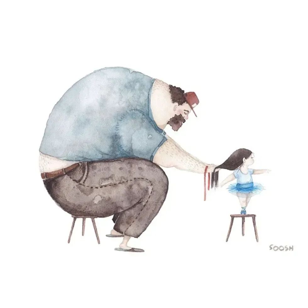 parenting, dads, daughters, fathers, art, artwork