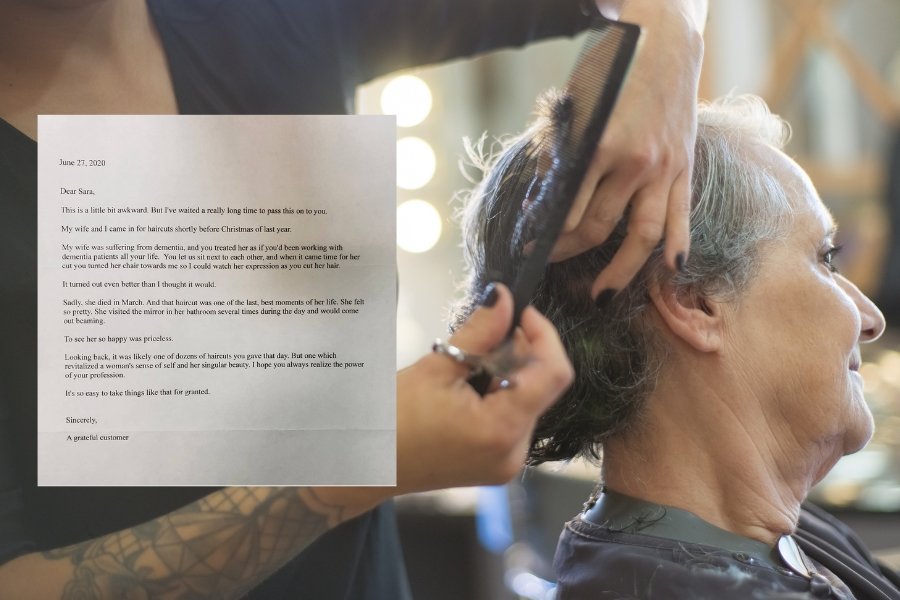 Man writes a beautiful letter to the stylist who served his wife with dementia
