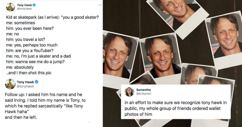 tony hawk, skateboarding, skateboarder, athlete, celebrity, meeting celebrities, culture, humor, funny, twitter