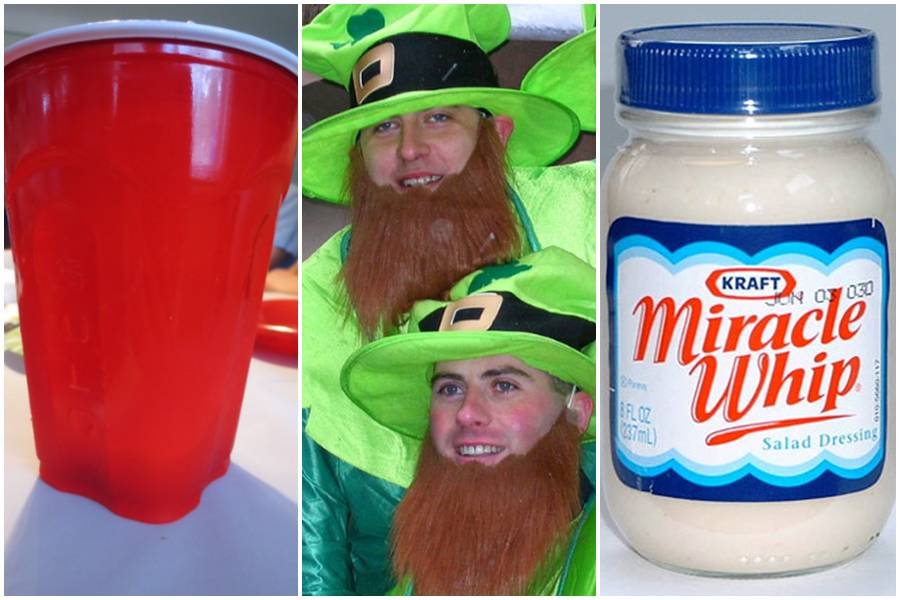 red solo cup, american things, miracle whip, leprechauns, american lists,