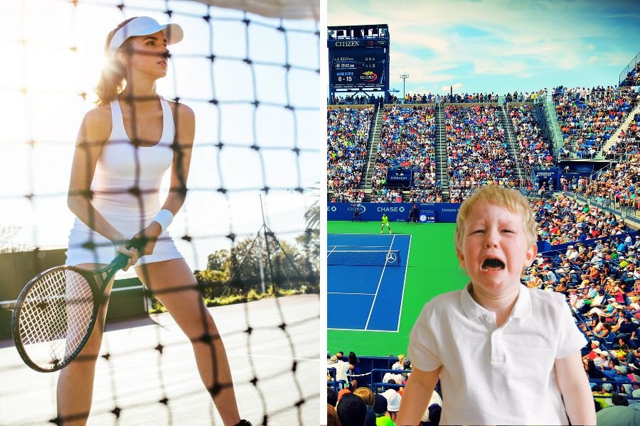 tennis; Cincinnati Open; Emma Raducanu; Aryna Sabalenka; crying child; tantrum at tennis; tennis match