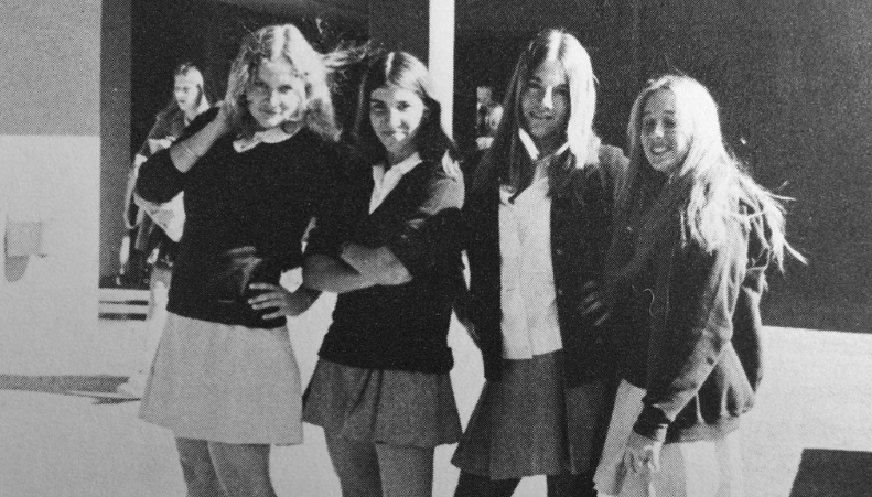 1970s girls, high school girls, girls in uniforms, old high school photos, nostalgia