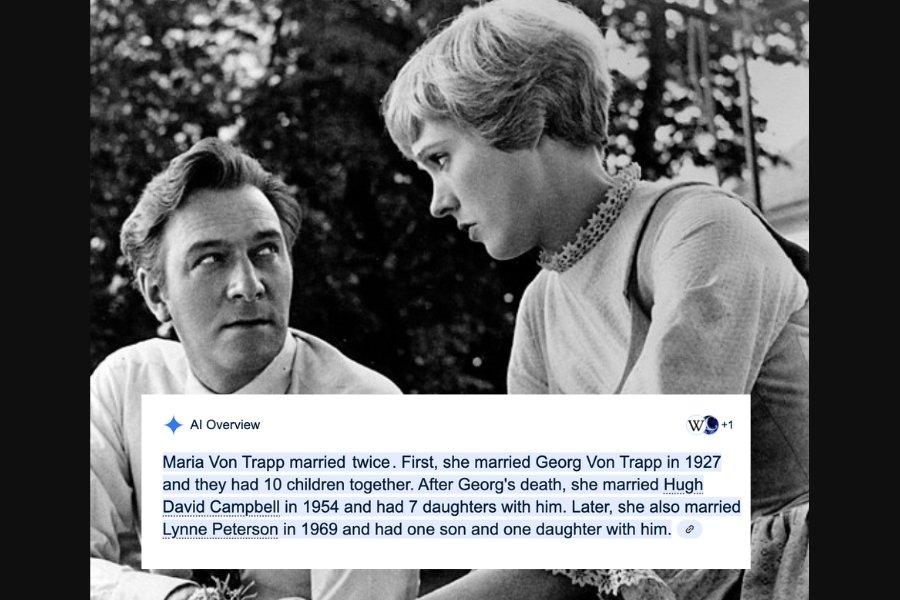 I Googled to see if Maria Von Trapp remarried after Georg died. The result was horrifying.