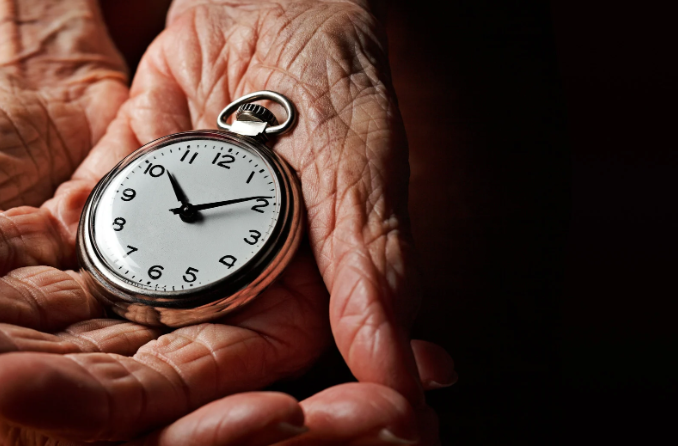 old watch, aging hands, senior women, wrinkled hands, time, passing of time,