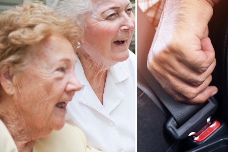 older women, old friends, best friends, aging, grandmas, seatbelts