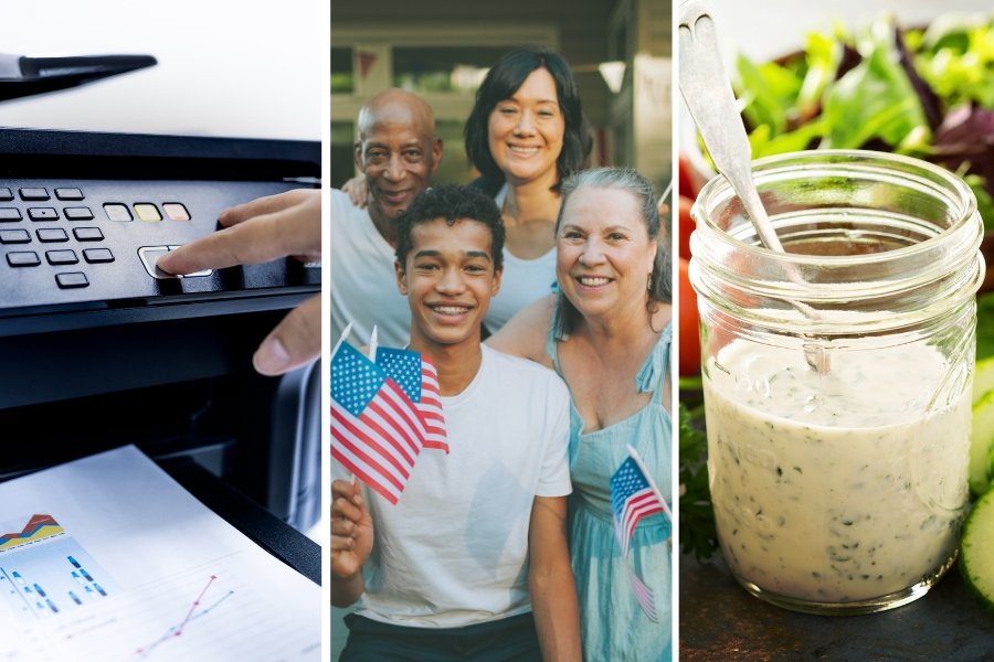 printer paper size, american flags, americans, ranch dressing, uniquely american