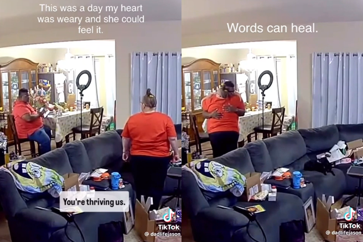Wife's encouraging speech to husband on a day his heart felt "weary" brings tears and hope