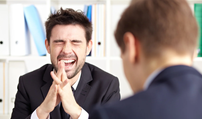 laugh, humor, sense of humor, jokes, men in suits, moment of levity, 