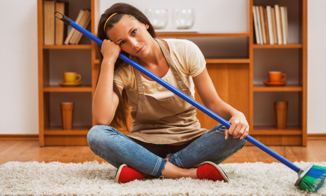  domestic duties, marriage inequality, lazy husbands, messy houses, household chores, upset woman, tired woman