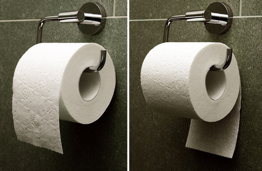 toilet paper, bathrooms, over or under, toilet roll, bathroom etiquette