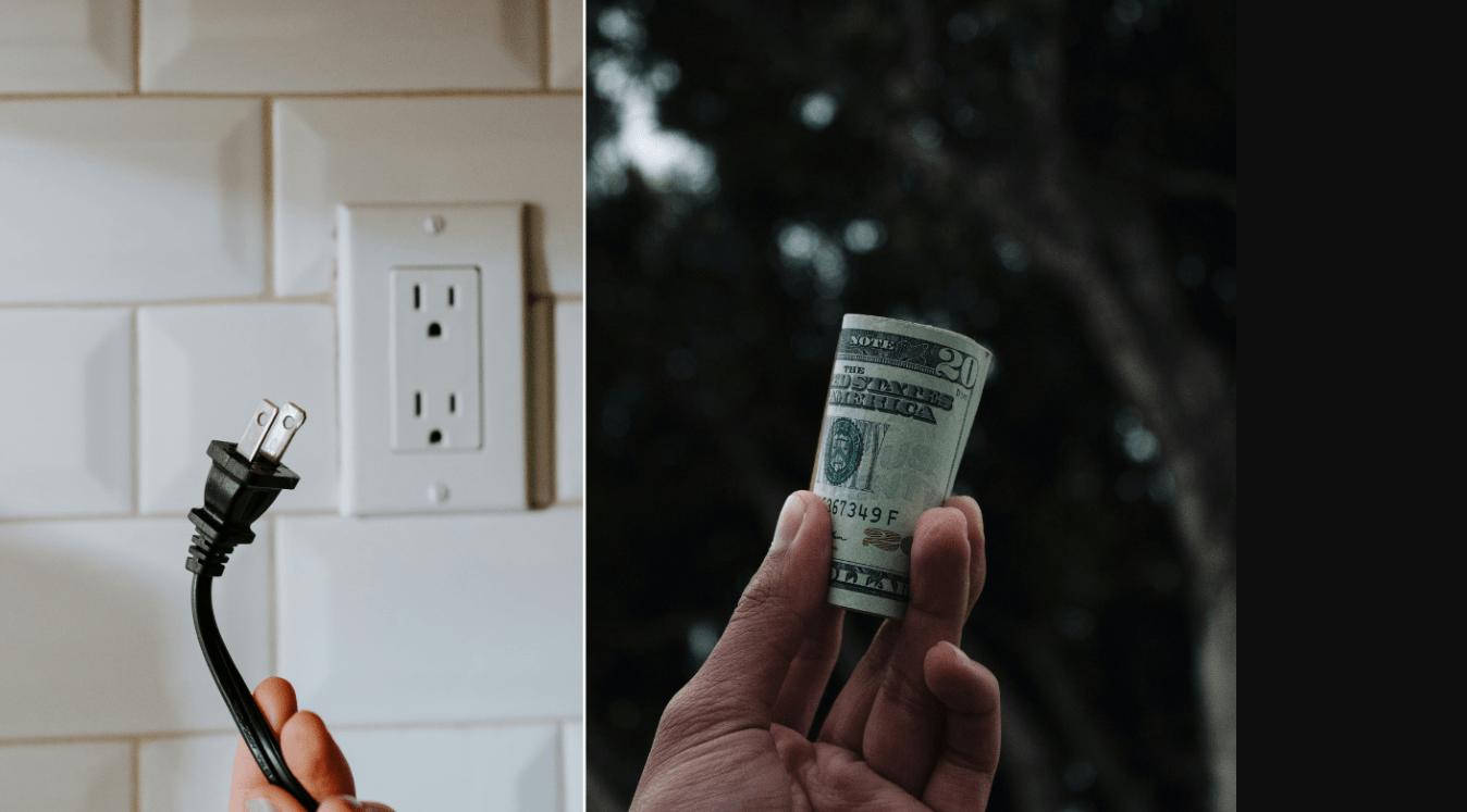 electric cord, money, pulling plus, cash, hand, light socket
