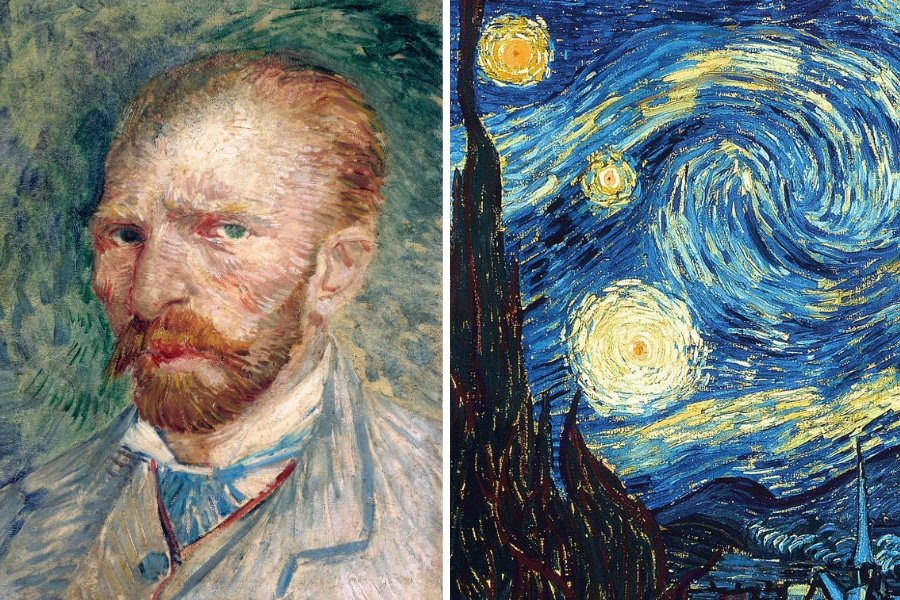vincent van gogh, self-portrait, the starry night, paintings, art