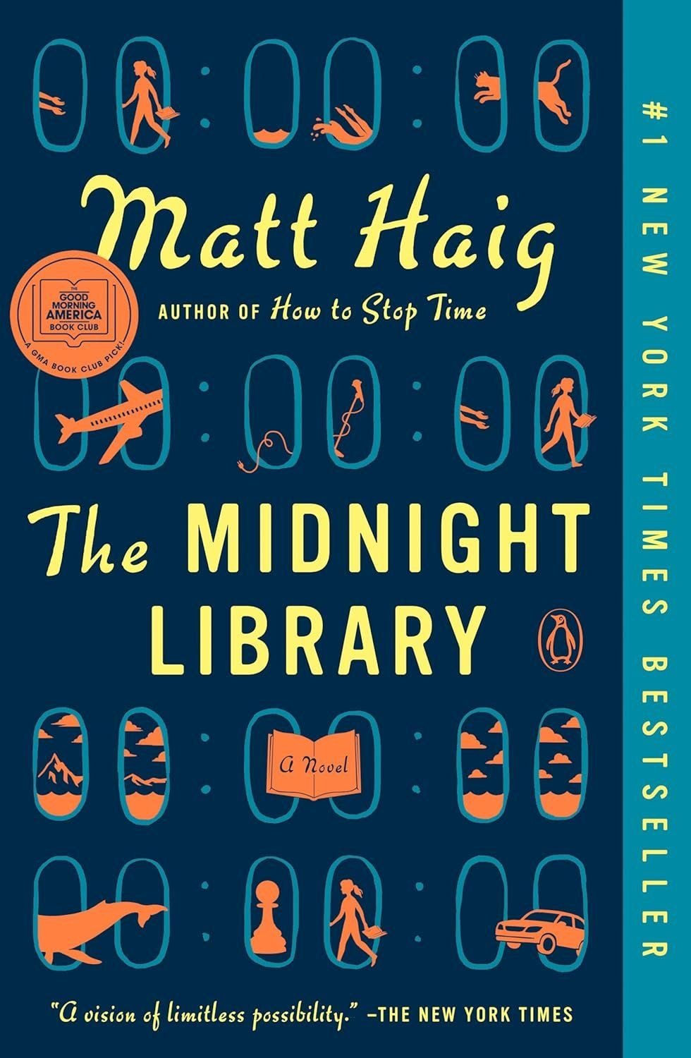 The Midnight Library book cover, Matt Haig