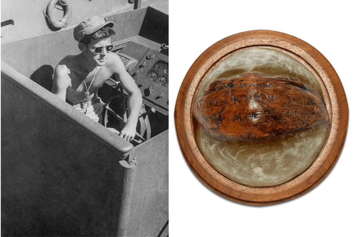 john f. kennedy. president john f. kennedy, coconut, world war II, south pacific