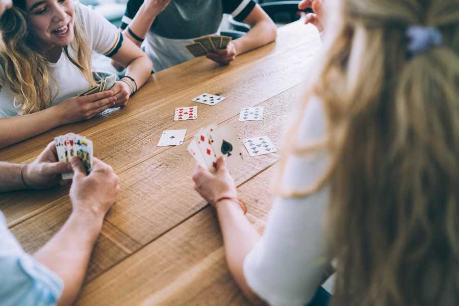 family, parenting, kids, playing games, card games