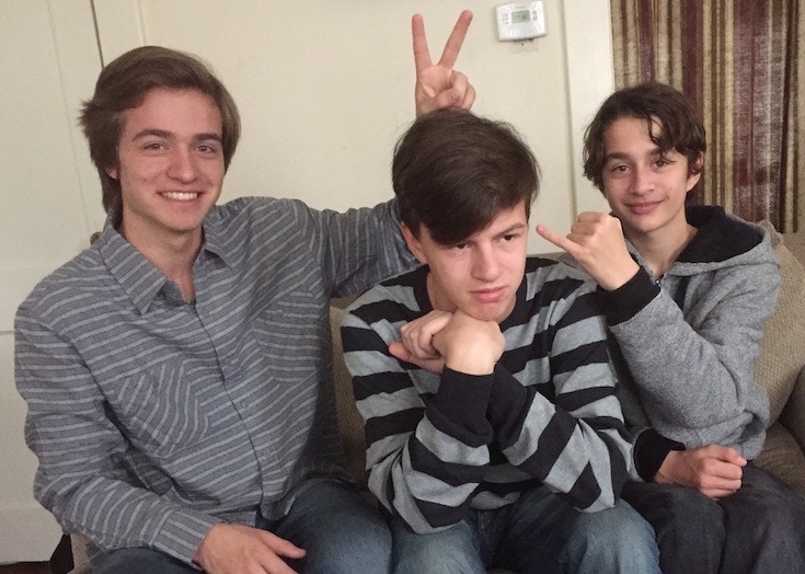 three teenaged boys