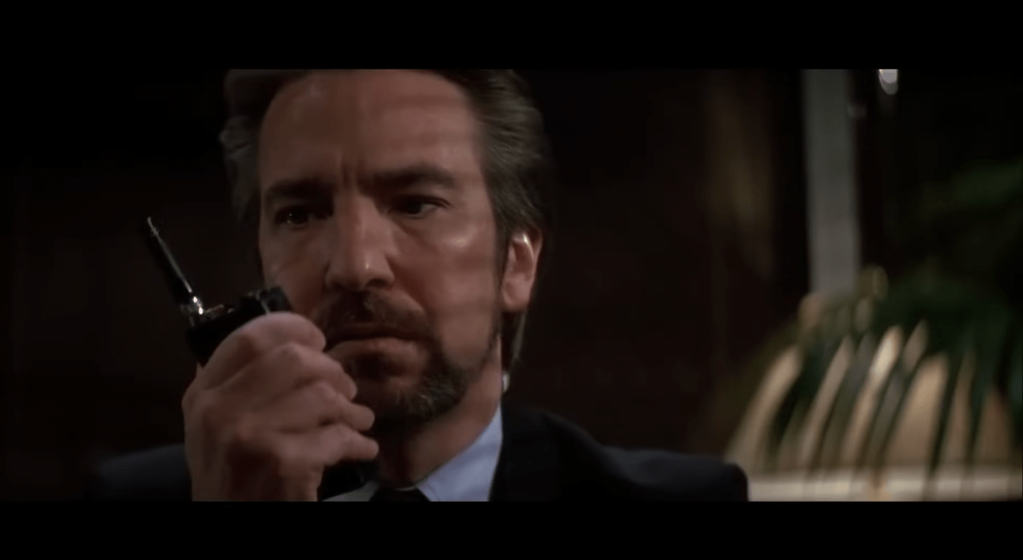 alan rickman, die hard, acting, bruce willis, hans gruber
